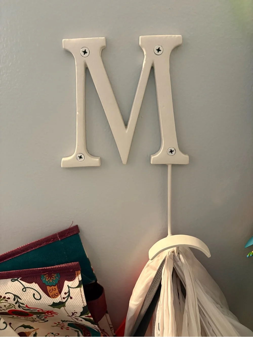White Decorative Letter M Wall Hook - Home Wall Decor